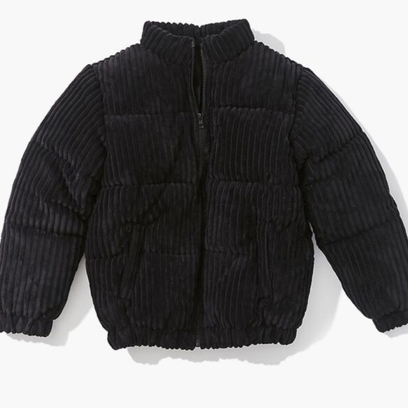 Forever 21 Jackets & Coats Forever 2 Kids Black Corduroy Puffer